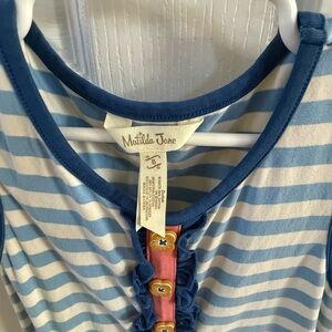 Matilda Jane Striped Top with Pink and Gold Accents